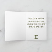 Carte Signe astrologique Gemini Zodiac couleur (Intérieur)