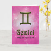 Carte Signe astrologique Gemini Zodiac couleur (Fleur jaune)