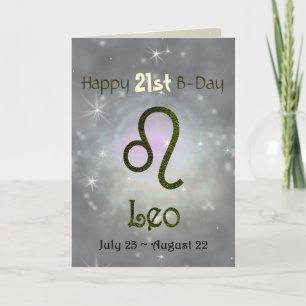 Carte Signe astrologique Leo Zodiac couleur
