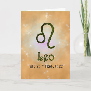 Carte Signe astrologique Leo Zodiac couleur