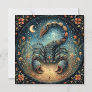 Carte Signe astrologique Scorpion Céleste Anniversaire