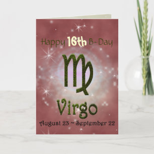 Carte Signe astrologique Virgo Zodiac couleur Pick