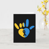 Carte Signe d'amour ASL Conscience du syndrome de bas ni (Fleur jaune)