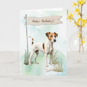 Carte Signe d'anniversaire de la race de chevreuils liss (Fleur jaune)