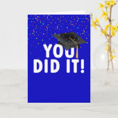 Carte Signe de diplôme et Casquette en Confetti (Fleur jaune)