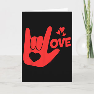 Carte Signe de la main Je t'aime Asl Saint-Valentin Drôl