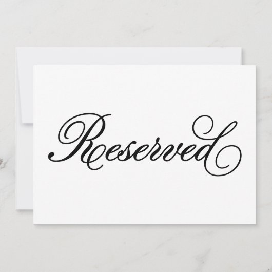 Carte Signe de mariage classique | Réservé (Devant)