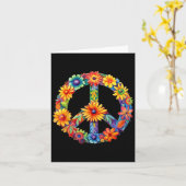 Carte Signe de paix Amour 60 70 Groovy Costume Hippie Ha (Fleur jaune)