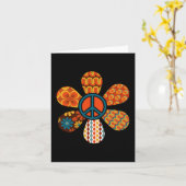 Carte Signe de PAIX AMOUR 60s 70s Costume Hippie Groovy  (Fleur jaune)