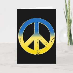 Carte Signe de Paix Couleurs Ukraine Rétro Vintage - Poi