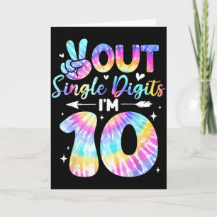 Carte Signe de Paix Double Chiffres 10ème Anniversaire P