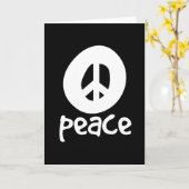 Carte Signe de paix noir simple (Fleur jaune)
