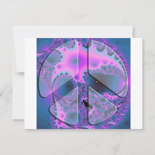 Carte signe de paix psychédélique (Devant)