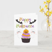 Carte Signe de petit gâteau de Halloween (Fleur jaune)