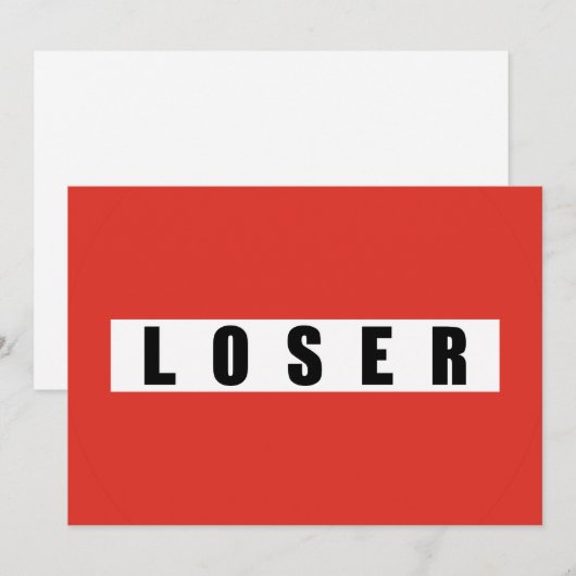 CARTE SIGNE D'INTERDICTION LOSER (Devant / Derrière)