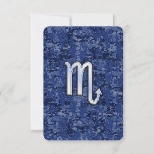 Carte Signe du zodiaque Scorpion Chrome sur camouflage b