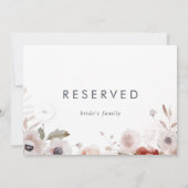 Carte Signe floral simple réservé (Dos)