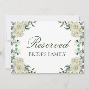 Carte Signe Mariage floral réservé Megan Elegant Script