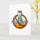 Carte signe non fumeur - drôle de caractère cigarette (Fleur jaune)