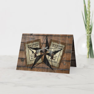 Carte SIGNE Recherché Rustique Texas Star Western Double