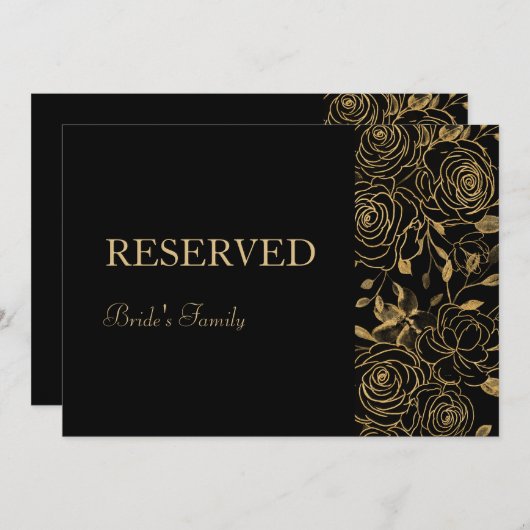 Carte SIGNE RÉSERVÉ Blooms GILDED (Devant / Derrière)