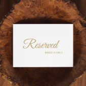 Carte Signe réservé de calligraphie or simple