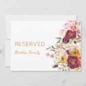 CARTE SIGNE RÉSERVÉ D'EMBÊTE FLORALE (Devant)