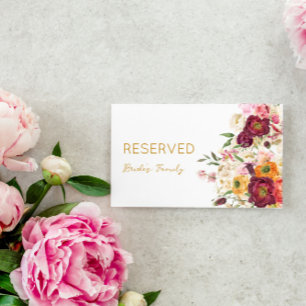 CARTE SIGNE RÉSERVÉ D'EMBÊTE FLORALE