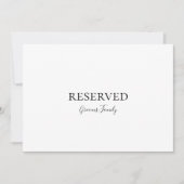 Carte SIGNE RÉSERVÉ Élégant (Devant)