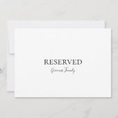 Carte SIGNE RÉSERVÉ Élégant (Dos)