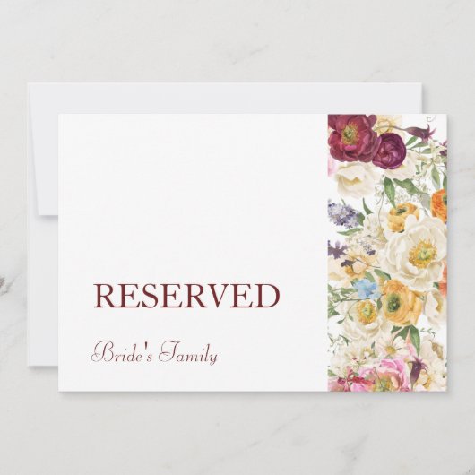 Carte SIGNE RÉSERVÉ Fleurs GRACEFUL (Devant)