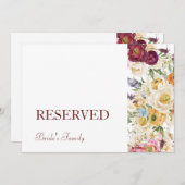 Carte SIGNE RÉSERVÉ Fleurs GRACEFUL (Devant / Derrière)