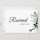 Carte SIGNE RÉSERVÉ Mariage botanique neutre (Devant)