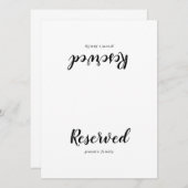 Carte SIGNE RÉSERVÉ Mariage de calligraphie simple (Devant / Derrière)