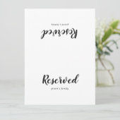 Carte SIGNE RÉSERVÉ Mariage de calligraphie simple (Debout devant)