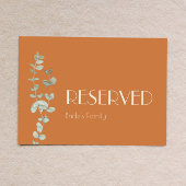 Carte SIGNE RÉSERVÉ Mariage Eucalyptus Deco Terracotta