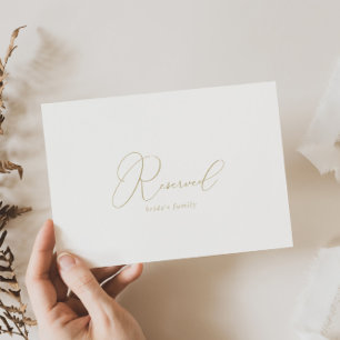 Carte Signe Réservé Mariage Gold Classy Chic