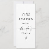 Carte Signe Réservé Mariage minimaliste moderne (Devant)