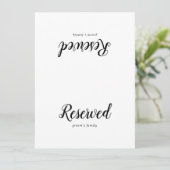 Carte SIGNE RÉSERVÉ Mariage minimaliste simple (Debout devant)