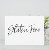 Carte Signe "Sans gluten" | Style Lettré à la main (Debout devant)