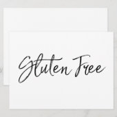 Carte Signe "Sans gluten" | Style Lettré à la main (Devant / Derrière)