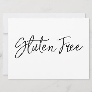 Carte Signe "Sans gluten"   Style Lettré à la main