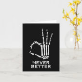Carte Signe Skeleton Halloween M (Fleur jaune)