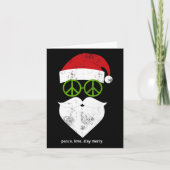 Carte SIGNE Super de Paix Hippie Père Noël Noël drôle (Devant)