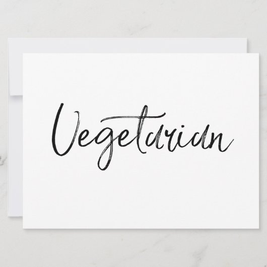 Carte SIGNE "Végétarien" | Style Lettré à la main (Devant)