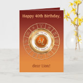 Carte SIGNE Zodiaque LEO Traits de personnalité (Fleur jaune)