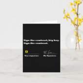 Carte Signer Le Contrat Gros Garçon Signer Le Contrat (Fleur jaune)