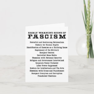 Carte Signes D'Alerte Rapide D'Un Activiste Fasciste Rés