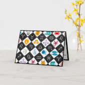 Carte Signes du zodiaque Symboles de l'horoscope d'astro (Fleur jaune)