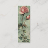 Carte Signet Aquarelle rose Vintage (Devant)